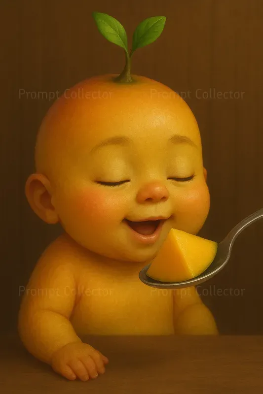 Whimsical Fruit Skin Babies Eating Fruit