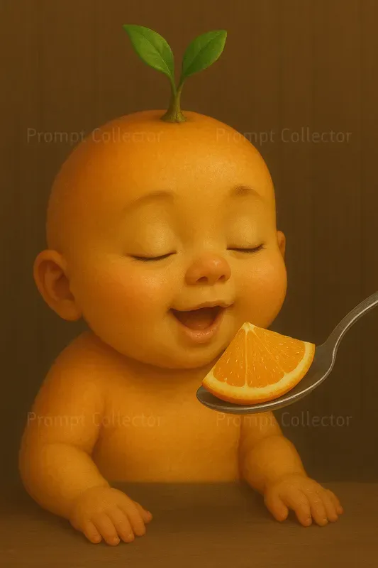 Whimsical Fruit Skin Babies Eating Fruit