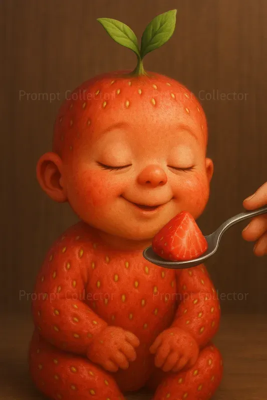 Whimsical Fruit Skin Babies Eating Fruit