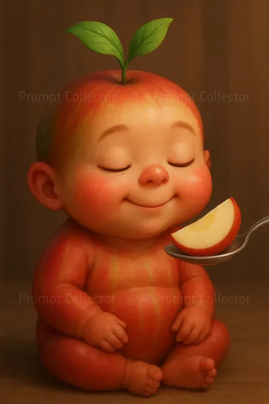 Whimsical Fruit Skin Babies Eating Fruit