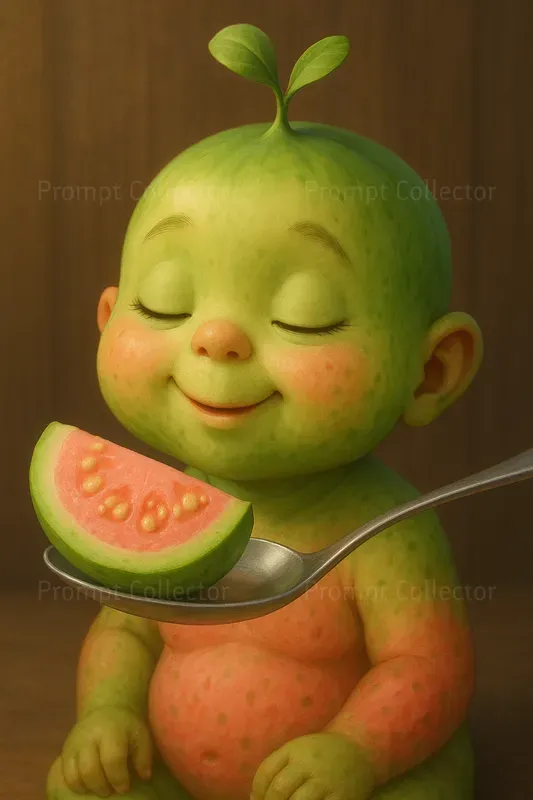 Whimsical Fruit Skin Babies Eating Fruit
