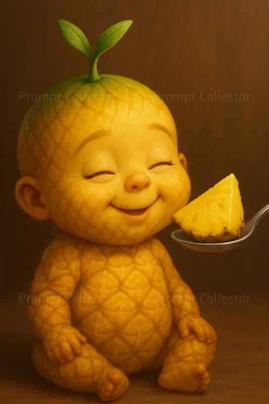 Whimsical Fruit Skin Babies Eating Fruit
