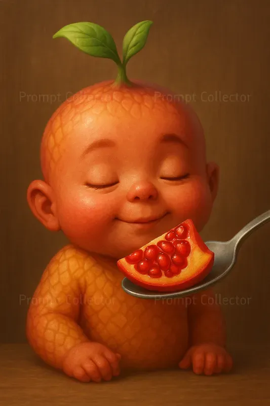 Whimsical Fruit Skin Babies Eating Fruit