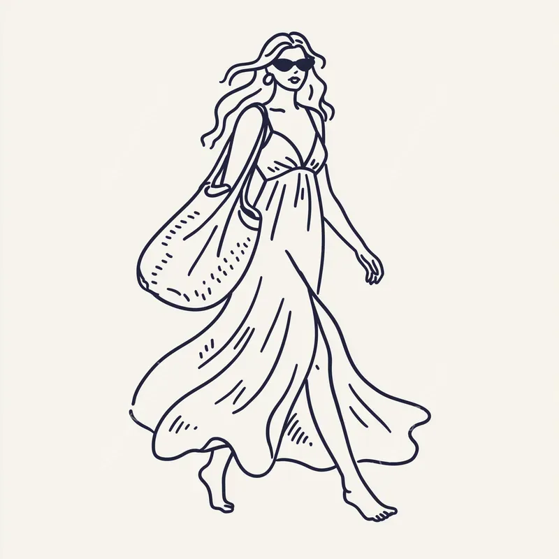 Coastal Resort Ink Illustrations