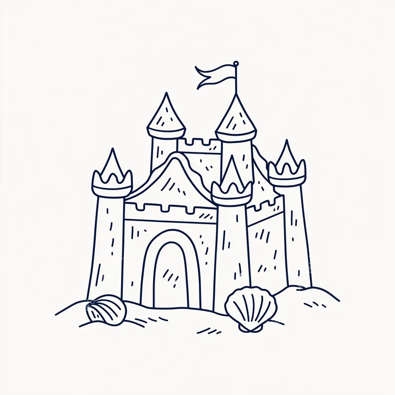 Coastal Resort Ink Illustrations