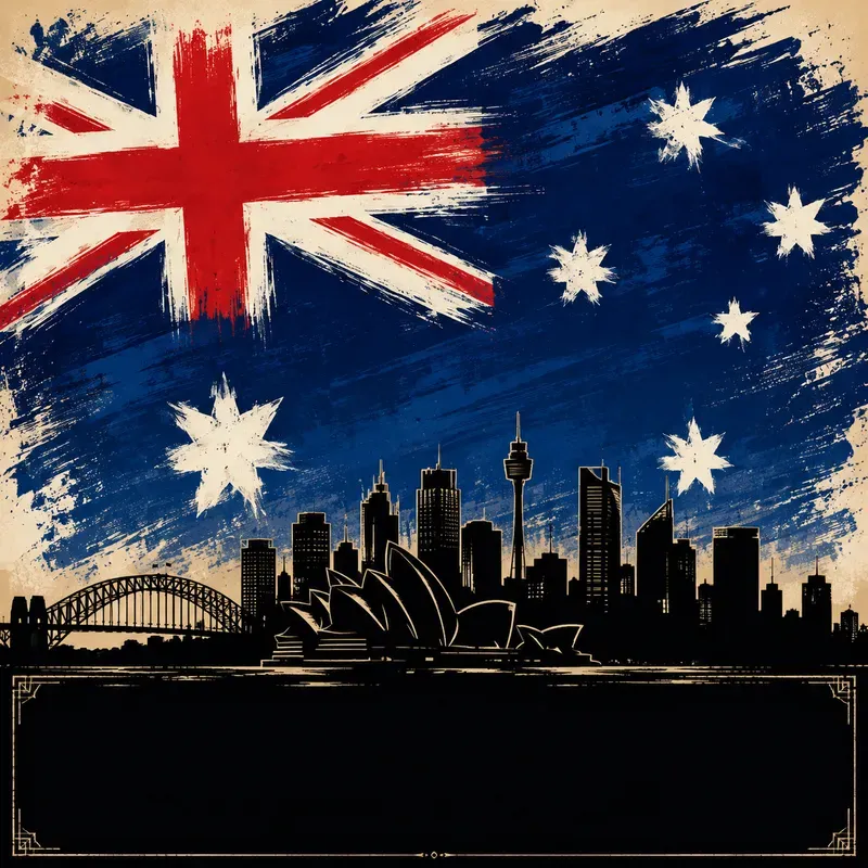 Vintage Brush Flag City Posters