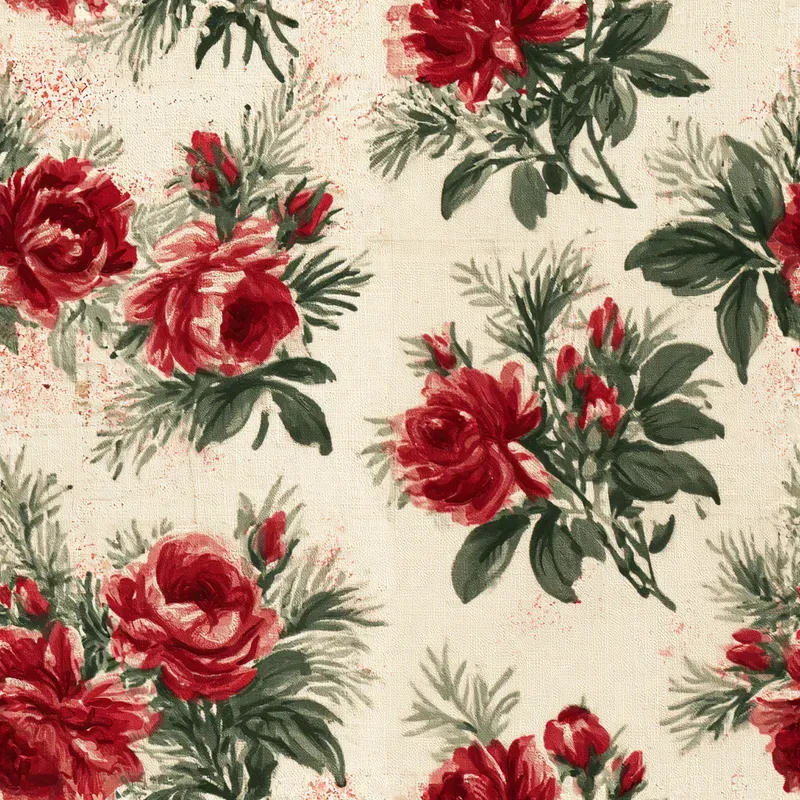 Vintage Christmas Calico Backing Papers