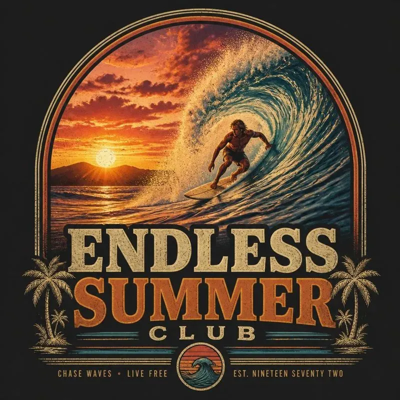 Vintage Surf Graphic Generator