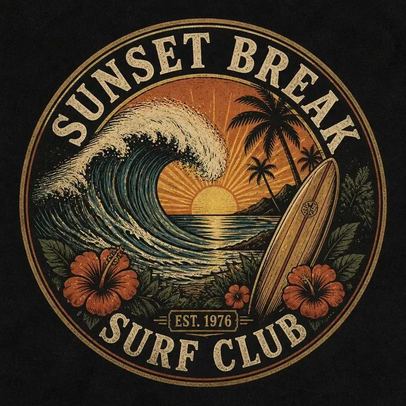 Vintage Surf Graphic Generator