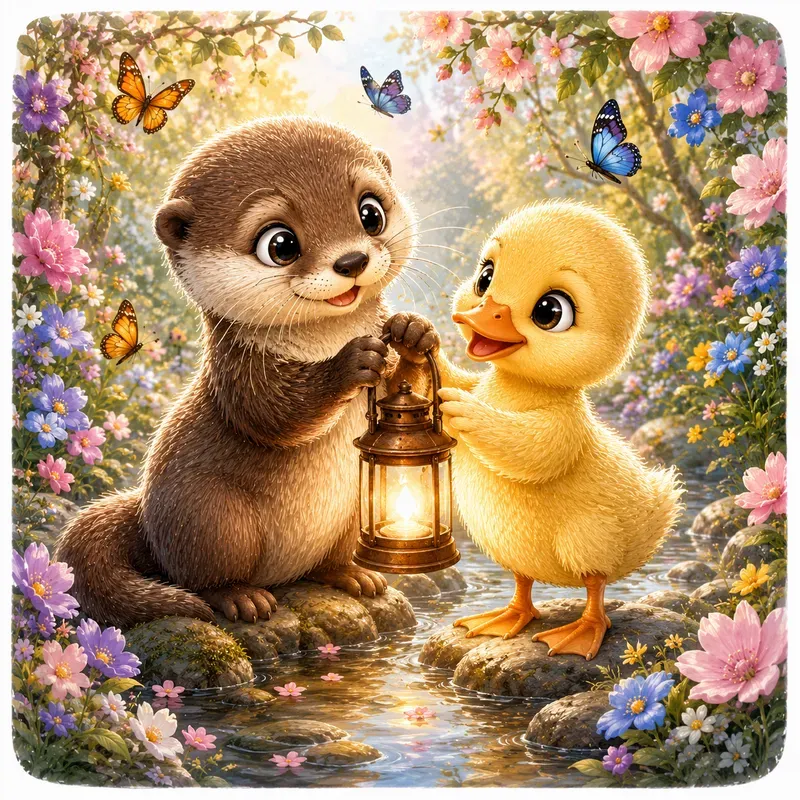 Whimsical Friendship Storybook Art