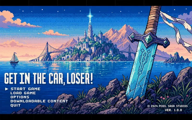 Retro Pixel RPG Title Screen Generator