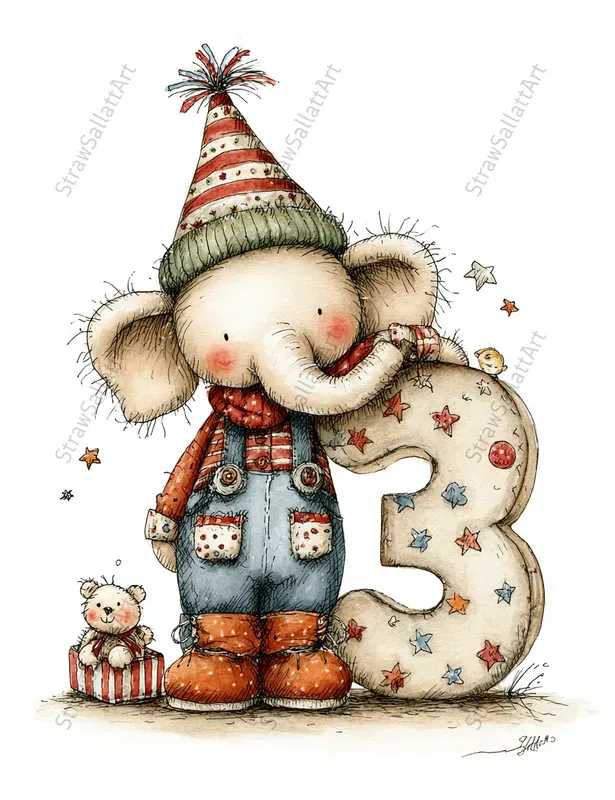 Birthday Cartoon Kid Character Cliparts