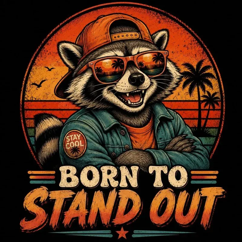 Retro Animal Sunset Tshirt Designs