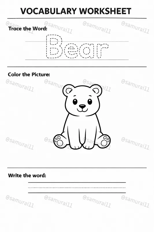Word Tracing Worksheet Generator
