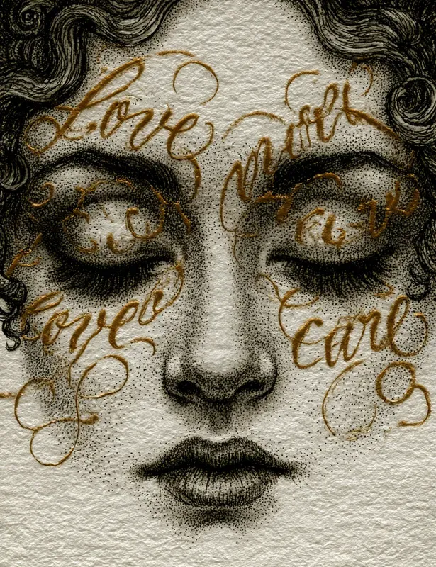 Golden Script Whisper Wall Art