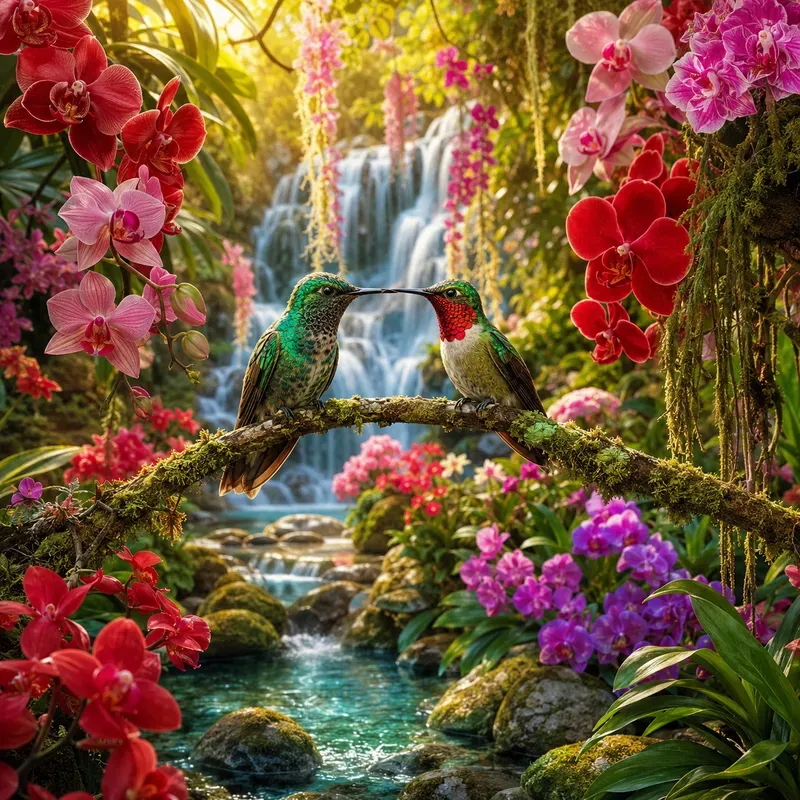Waterfall Lovebirds