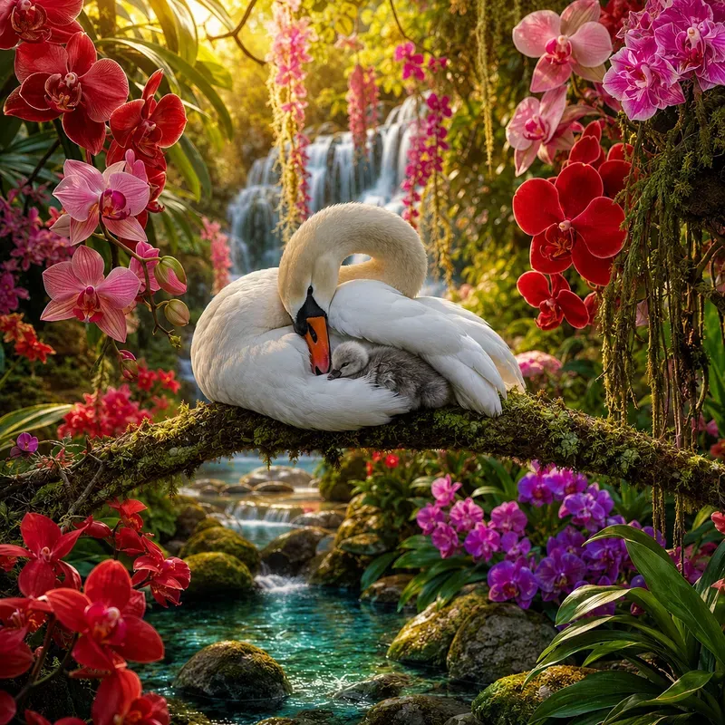 Waterfall Lovebirds