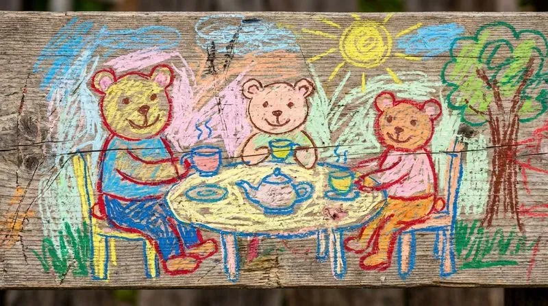 Colorful Crayon Scribble Kids Drawings