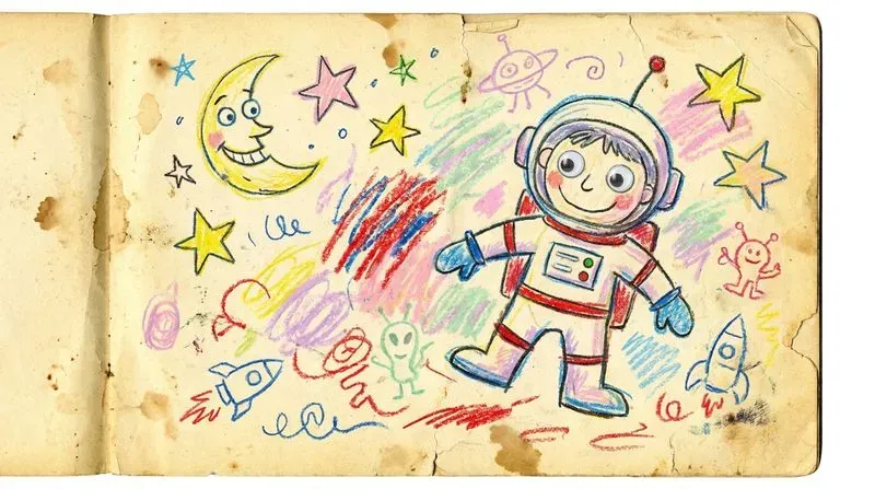 Colorful Crayon Scribble Kids Drawings