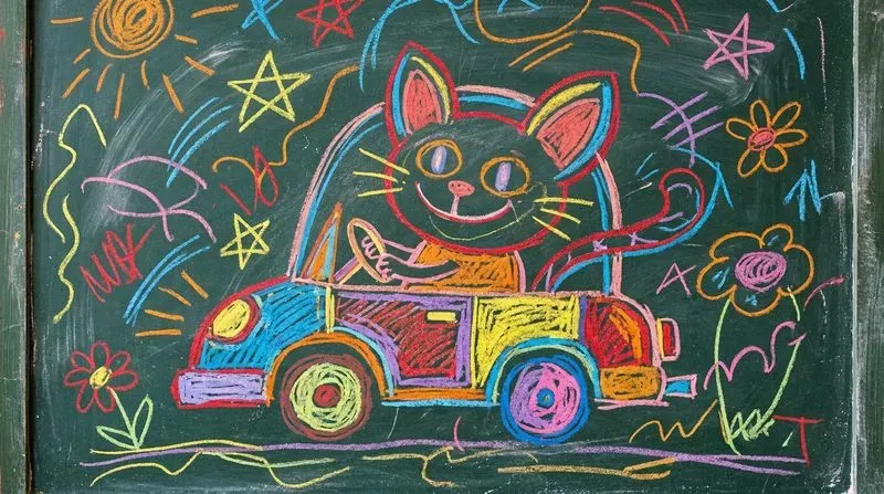 Colorful Crayon Scribble Kids Drawings
