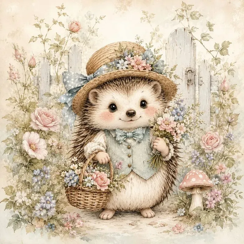 Pastel Animal Garden Scenes