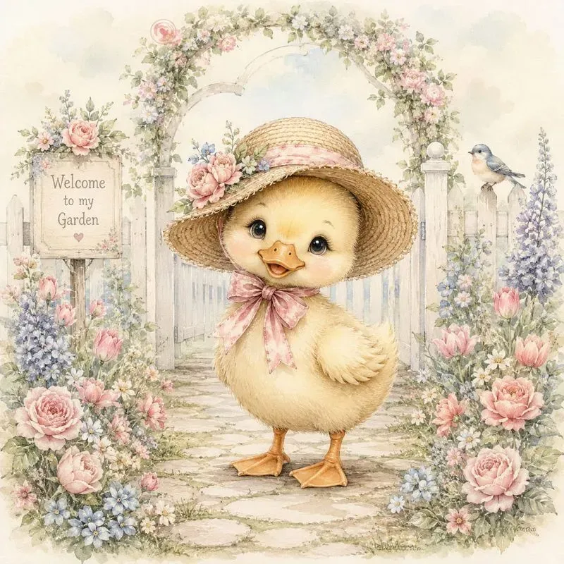 Pastel Animal Garden Scenes