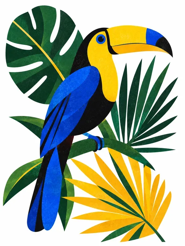 Retro Color Block Graphic Art