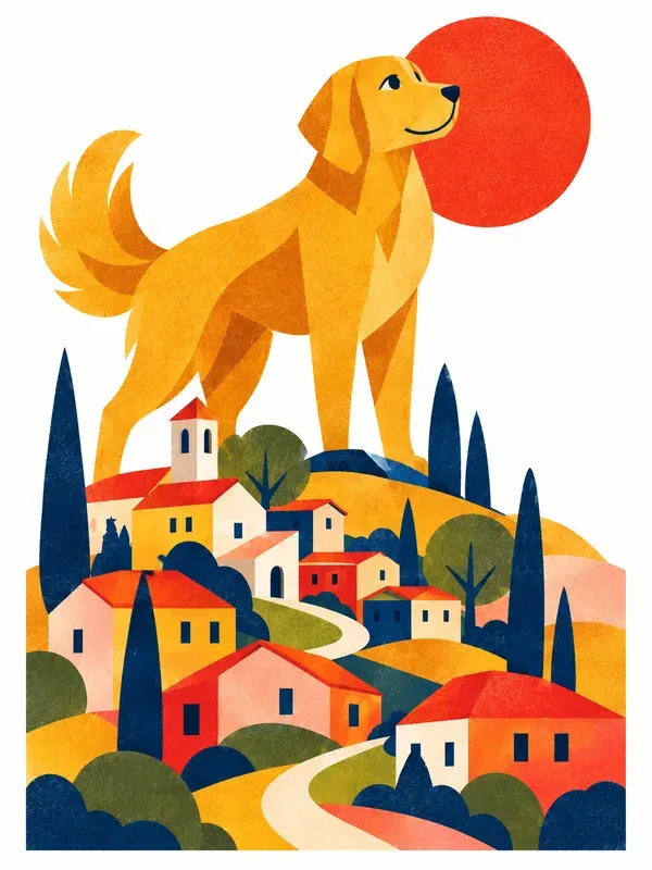 Retro Color Block Graphic Art