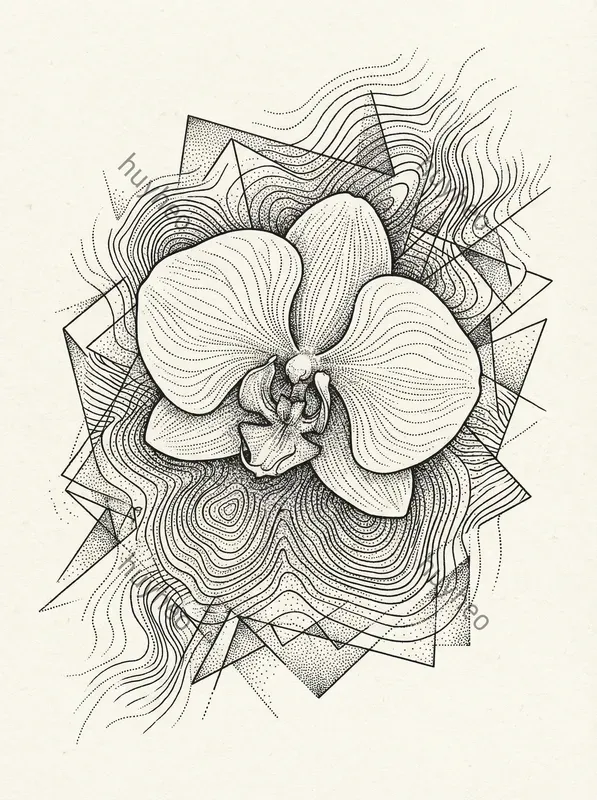 Monochrome Stipple Contour Art