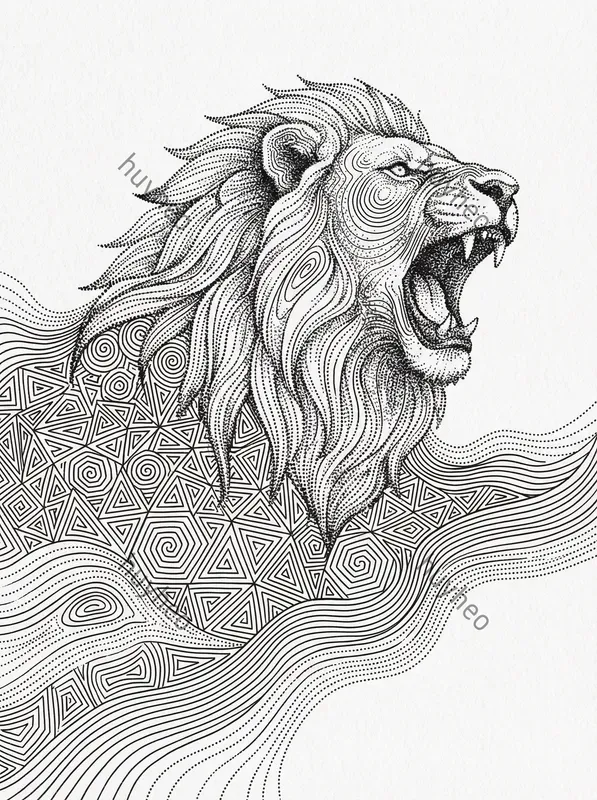 Monochrome Stipple Contour Art
