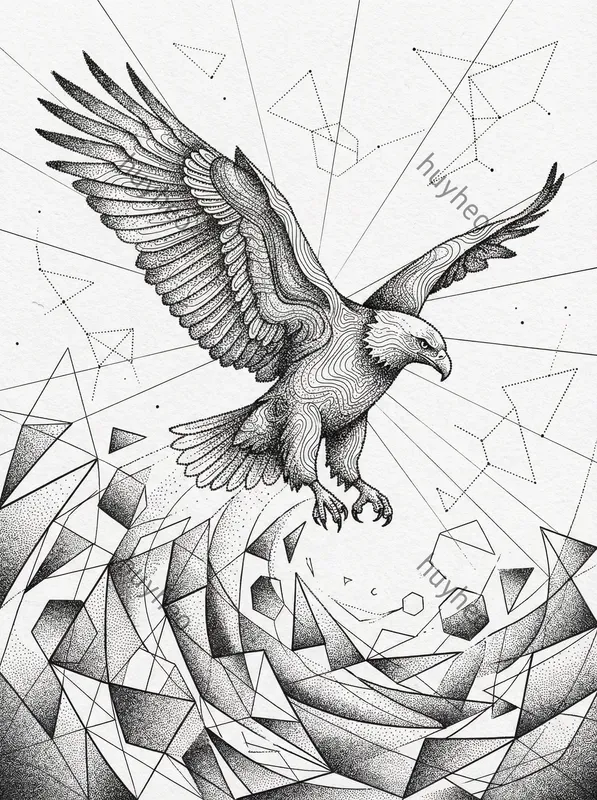 Monochrome Stipple Contour Art