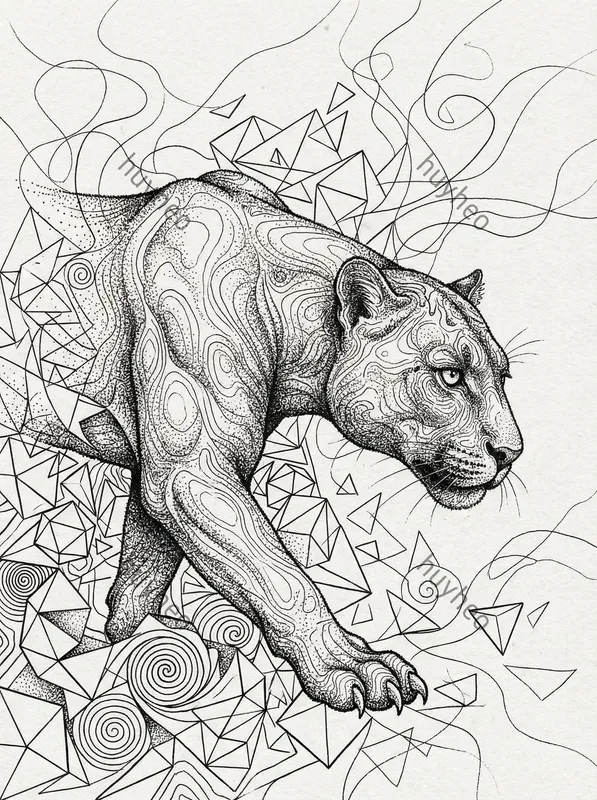 Monochrome Stipple Contour Art