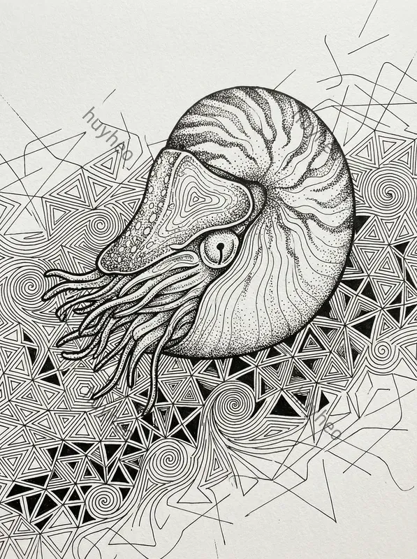 Monochrome Stipple Contour Art