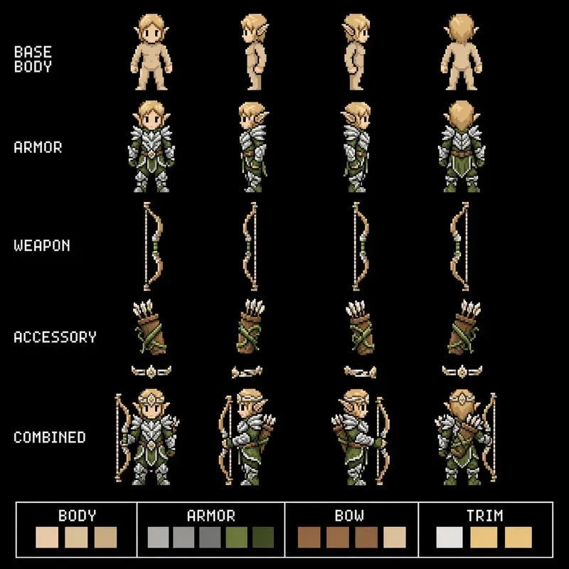 RPG Character Sprite Layers