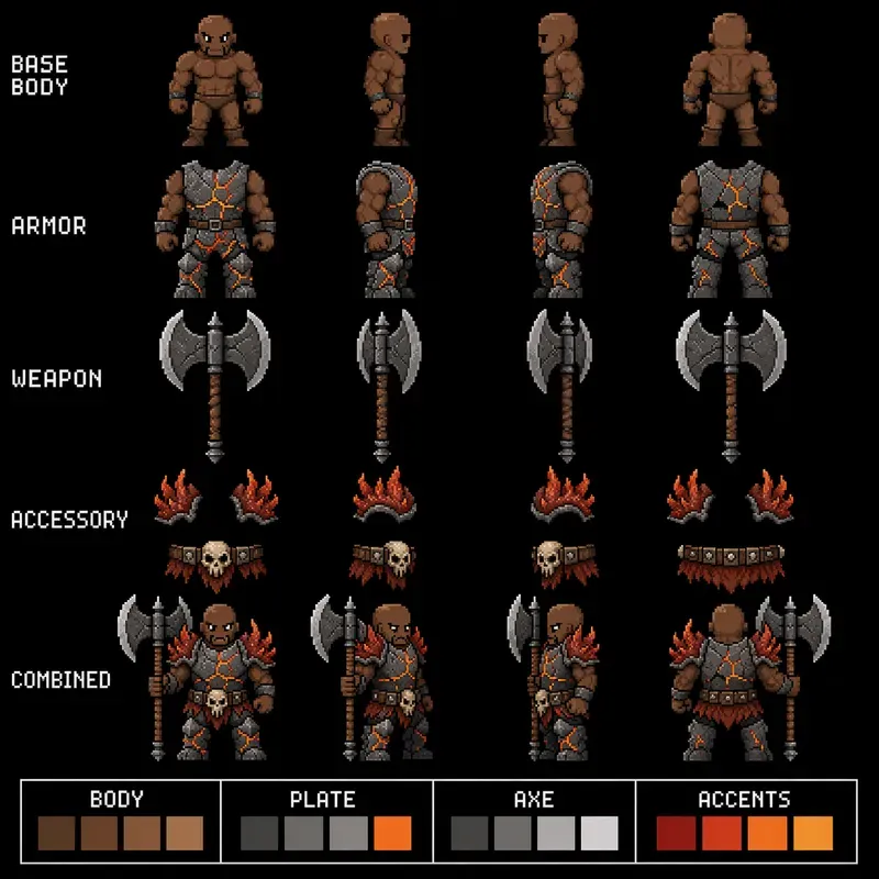 RPG Character Sprite Layers