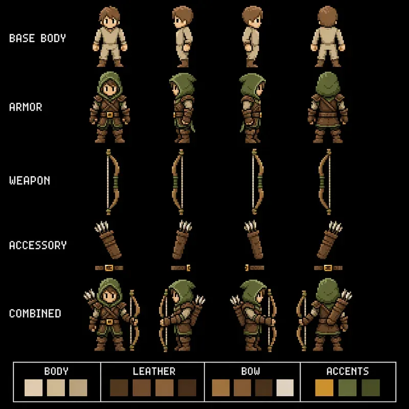 RPG Character Sprite Layers