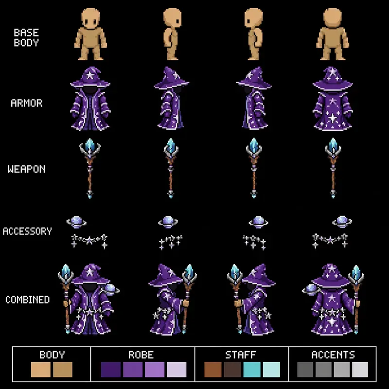 RPG Character Sprite Layers