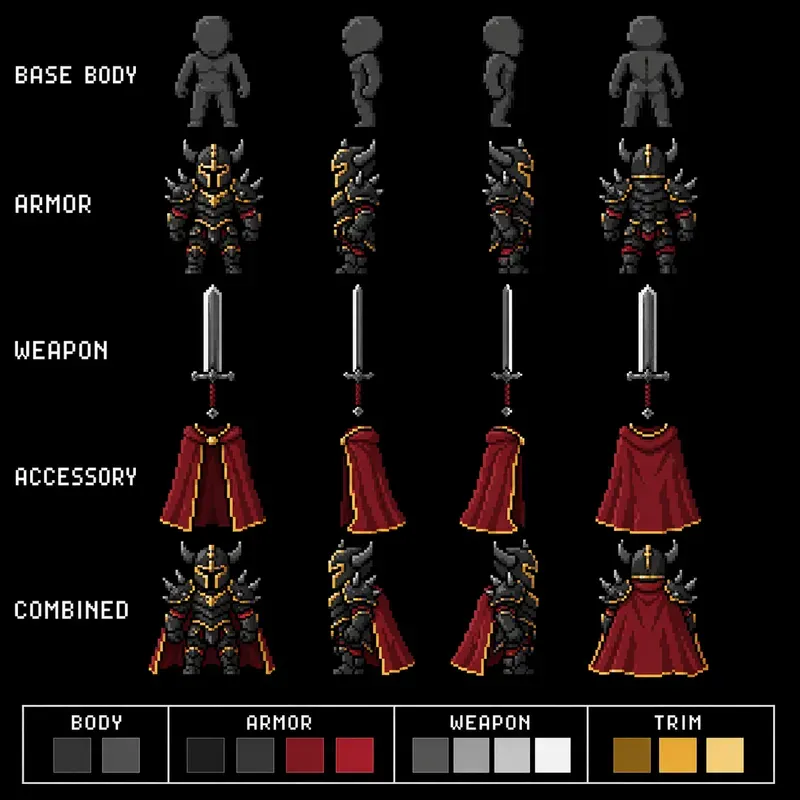 RPG Character Sprite Layers