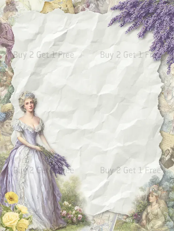 Lavender French Vintage Background Frames