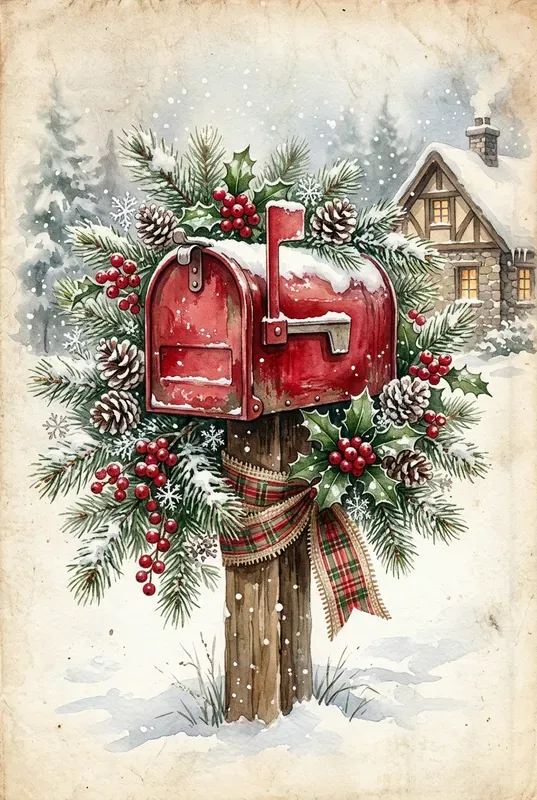 Winter Cottage Watercolor Paintings