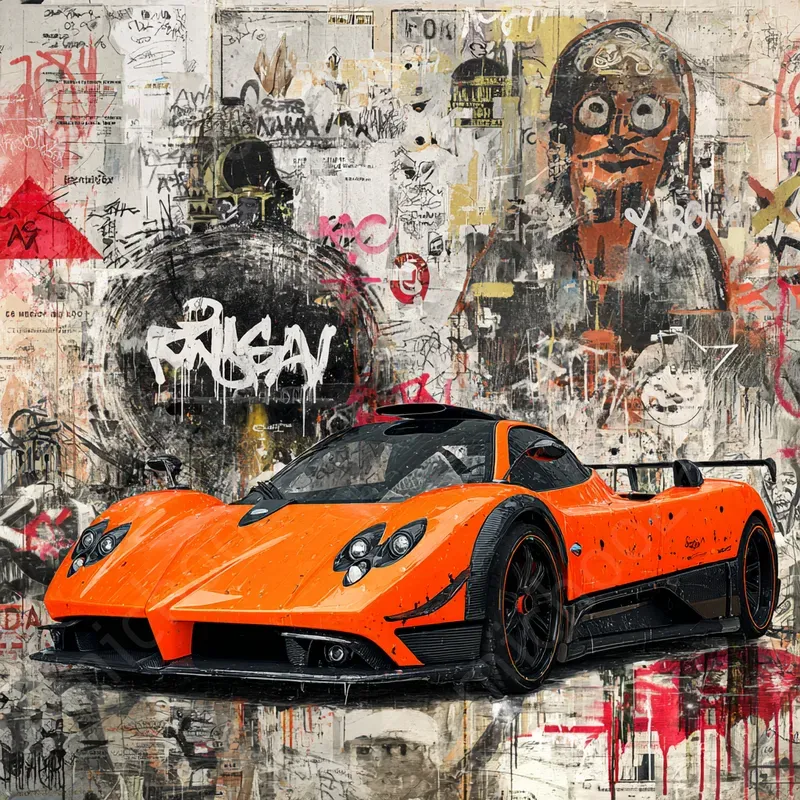 Cars On The Street Graffitti Background