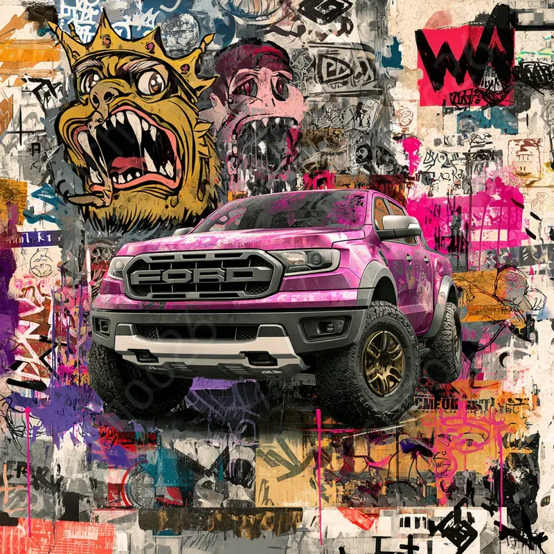 Cars On The Street Graffitti Background