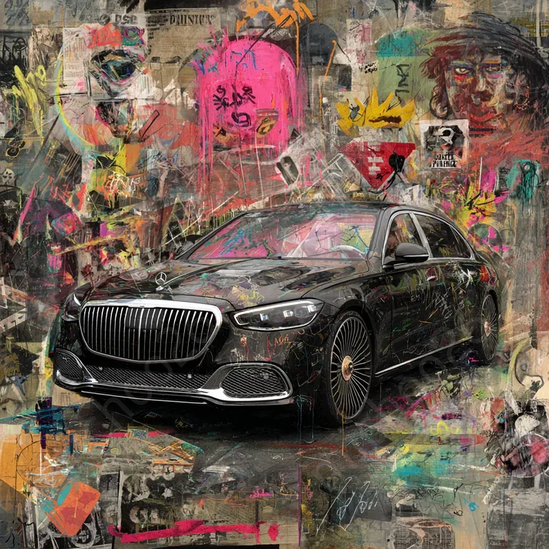 Cars On The Street Graffitti Background