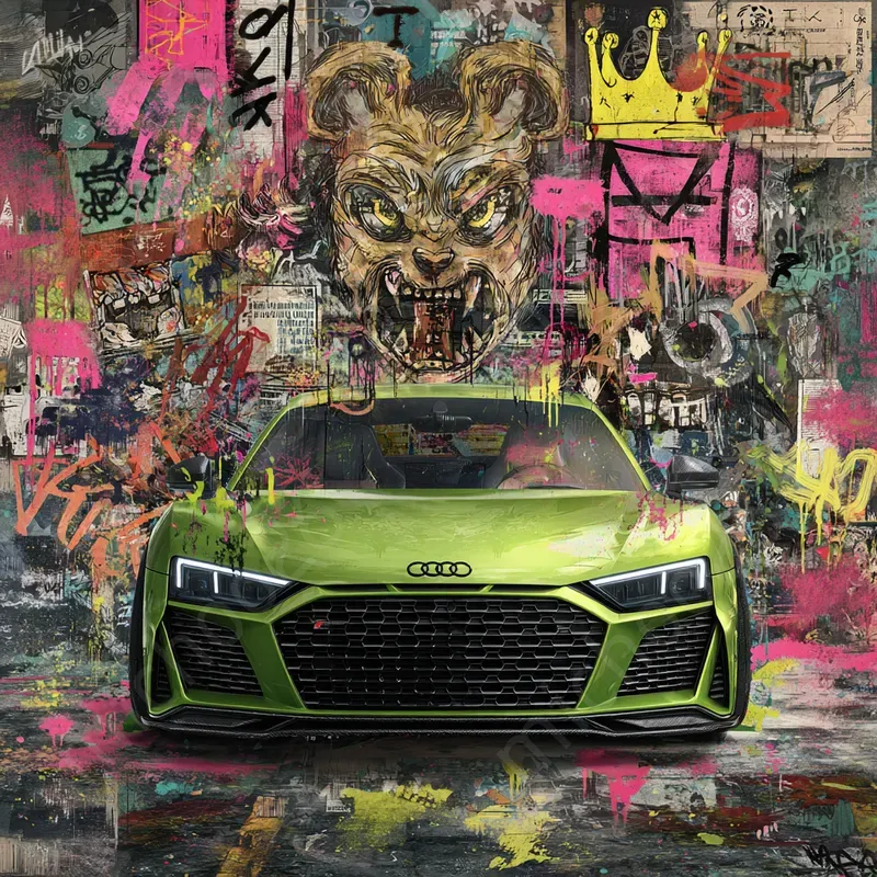 Cars On The Street Graffitti Background
