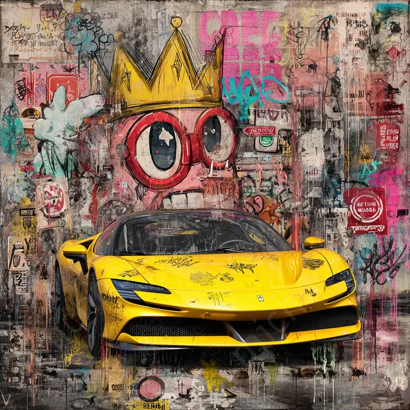 Cars On The Street Graffitti Background
