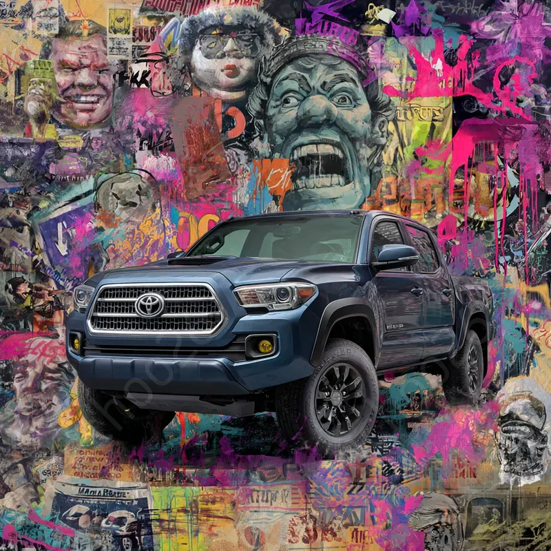 Cars On The Street Graffitti Background