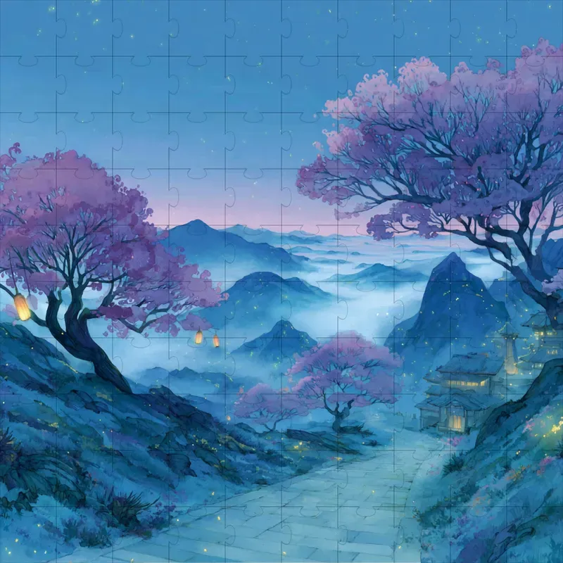 Watercolor Ghibli Mist Dream Paintings