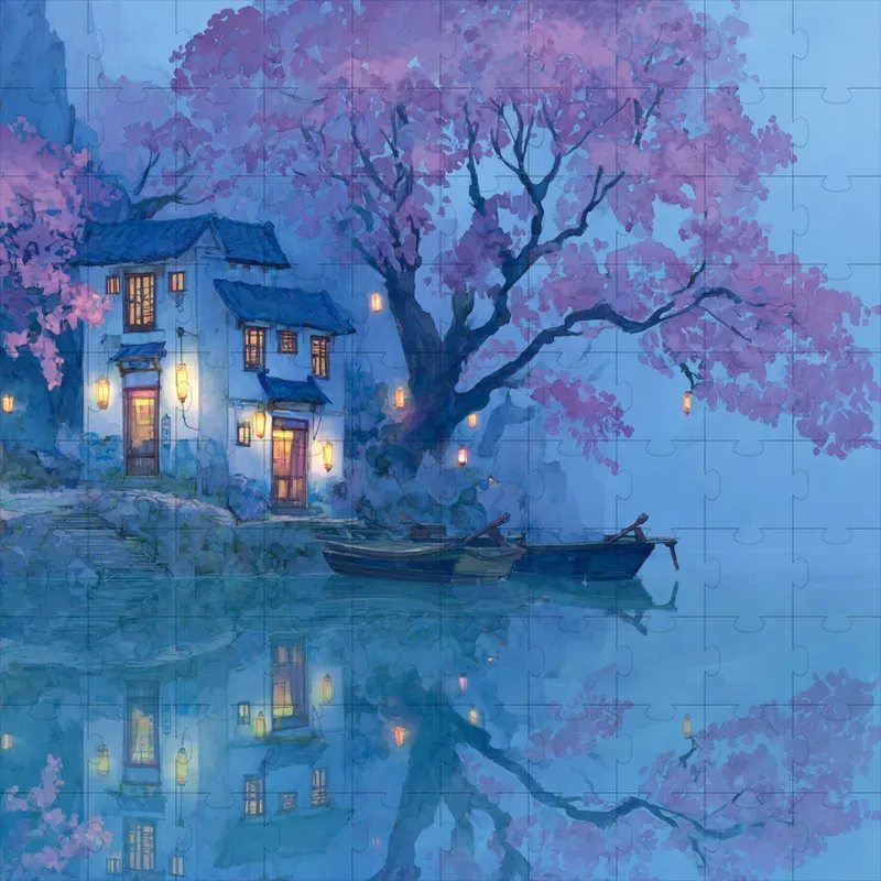Watercolor Ghibli Mist Dream Paintings