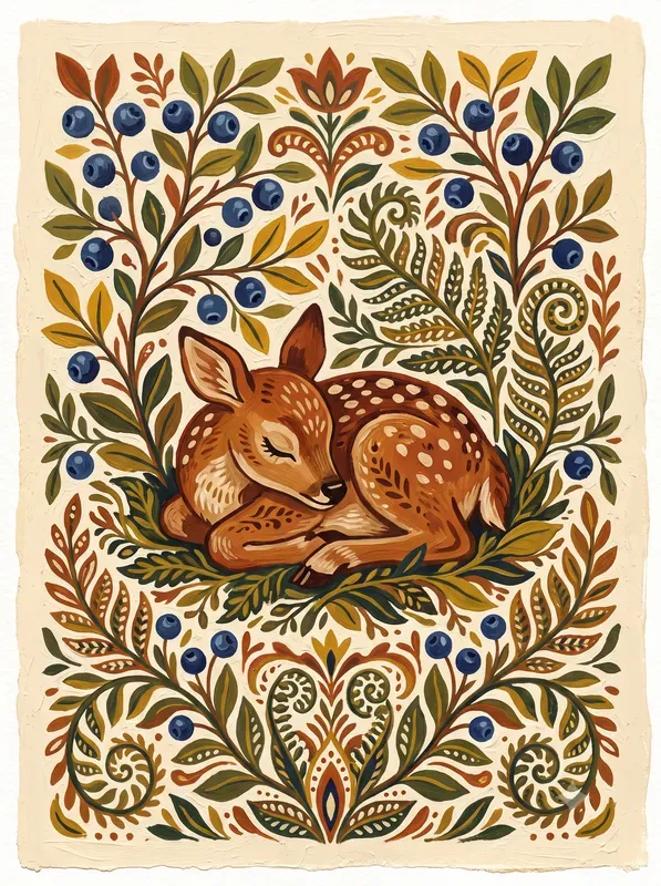 Cozy Gouache Folk Art