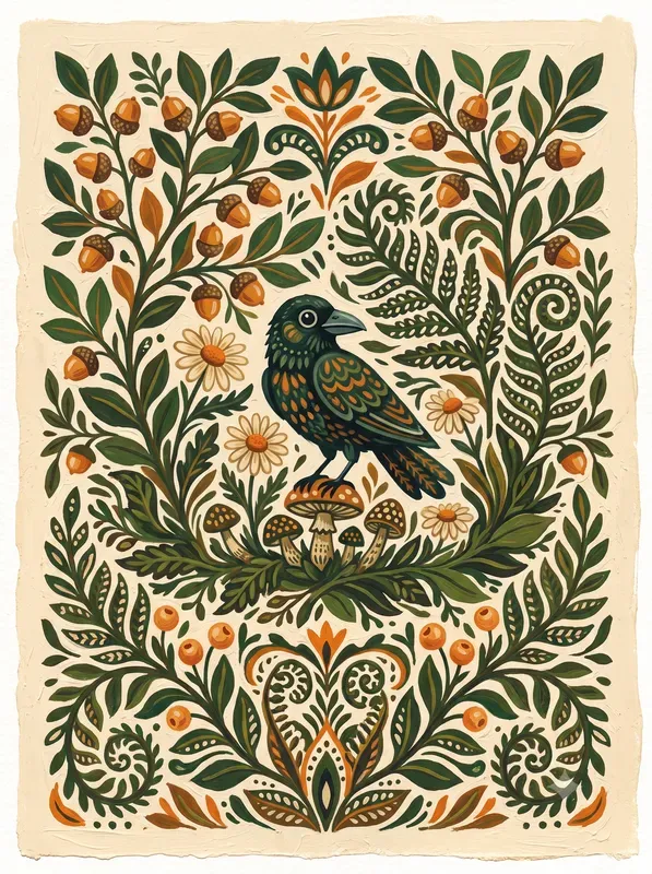 Cozy Gouache Folk Art